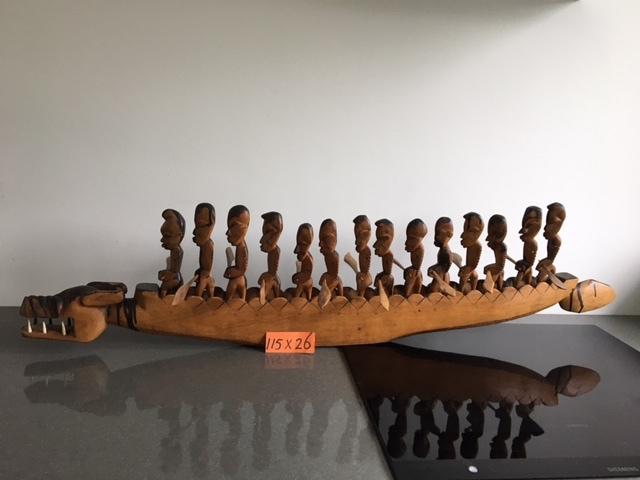 Afrikaanse drakenboot met roeiers(handgemaakt) (115 cm), Ophalen of Verzenden