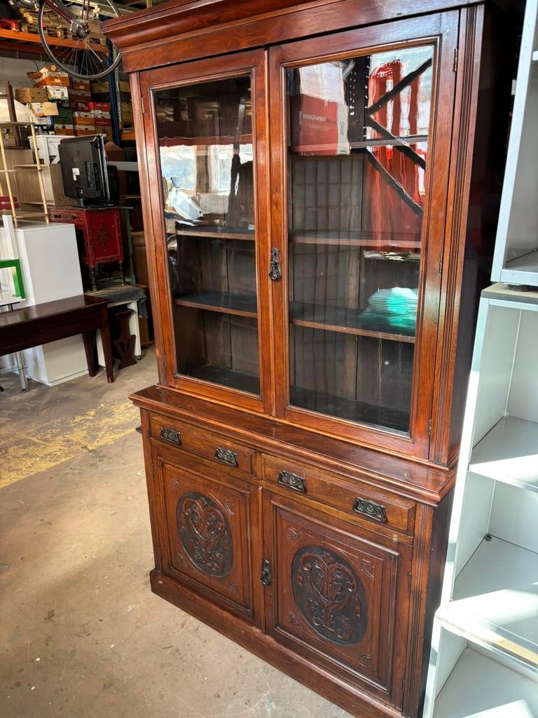 Antieke buffetkast/wandkast - 40x120x217H, Ophalen of Verzenden