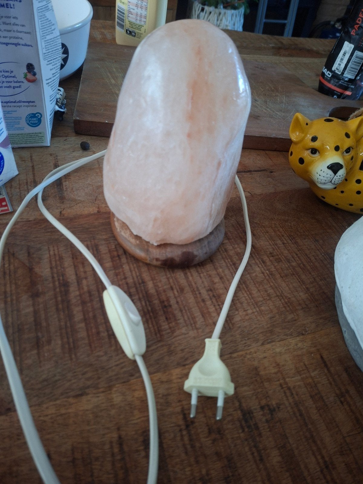 Zoutsteen lamp, Ophalen of Verzenden, Zo goed als nieuw