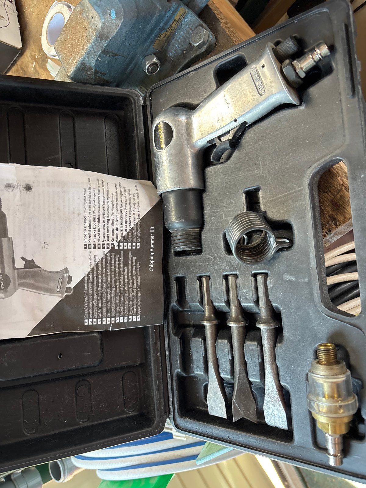 Stanley Chipping Hammer Kit - Pneumatische beitelset, Ophalen of Verzenden, Gebruikt