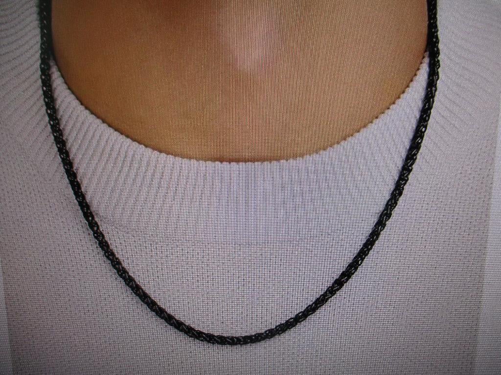 572/ zwarte RVS heren ketting, Ophalen of Verzenden, Nieuw, Zwart, Zilver