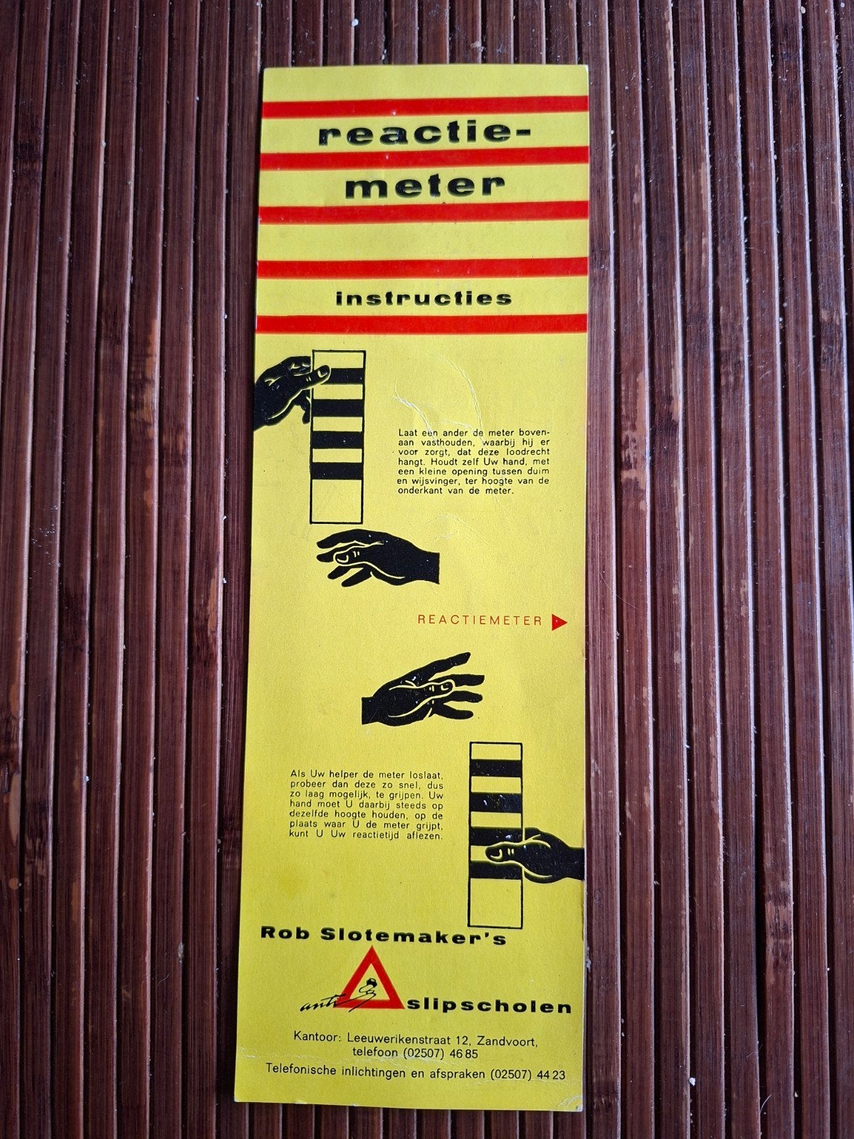 Vintage Rob Slotemaker's Reactiemeter - Instructies, Ophalen of Verzenden