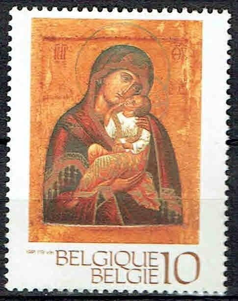 Belgie 1991 Kerstmis Russisch icoon Madonna met kind vreugde, Verzenden, Postfris, Overige thema's