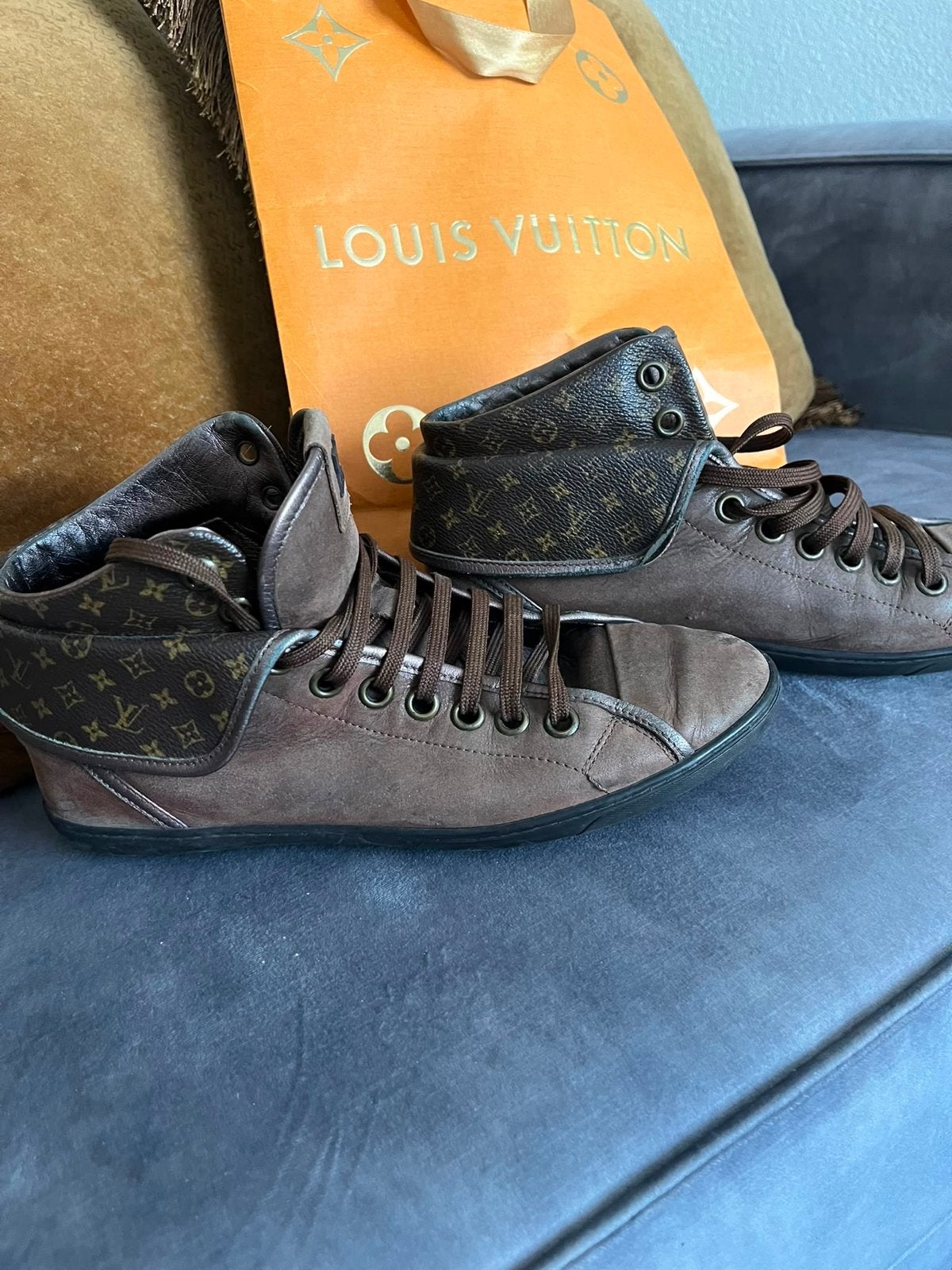 Originele Louis Vuitton Gympen Maat 39, Ophalen, Gedragen, Bruin, Sneakers of Gympen