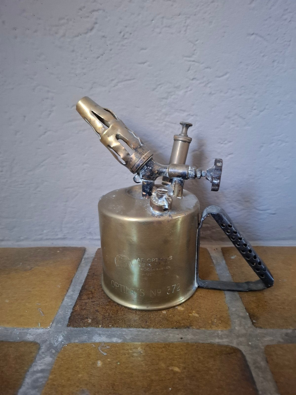 Antieke Optimus No. 372 Soldeerlamp - Messing, Ophalen