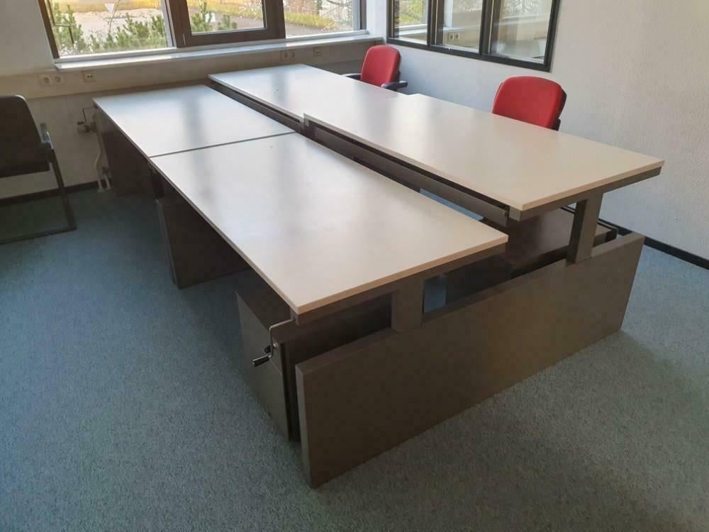 TDS Duo Slinger Duo Bureau Flex Werkplek Wit Slinger, Huis en Inrichting, Bureaus, Postbus, In hoogte verstelbaar, Ophalen of Verzenden