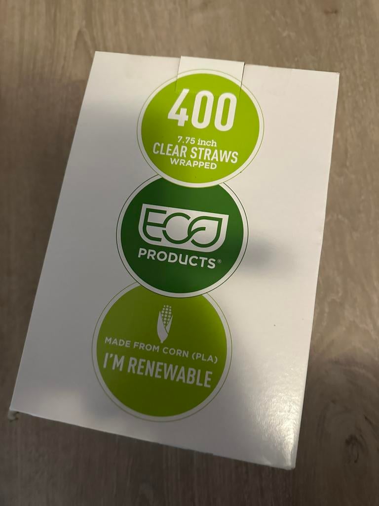 doos plastic rietjes  400 stuks per stuk verpakt eco, Ophalen of Verzenden, Nieuw, Glas, Overige stijlen