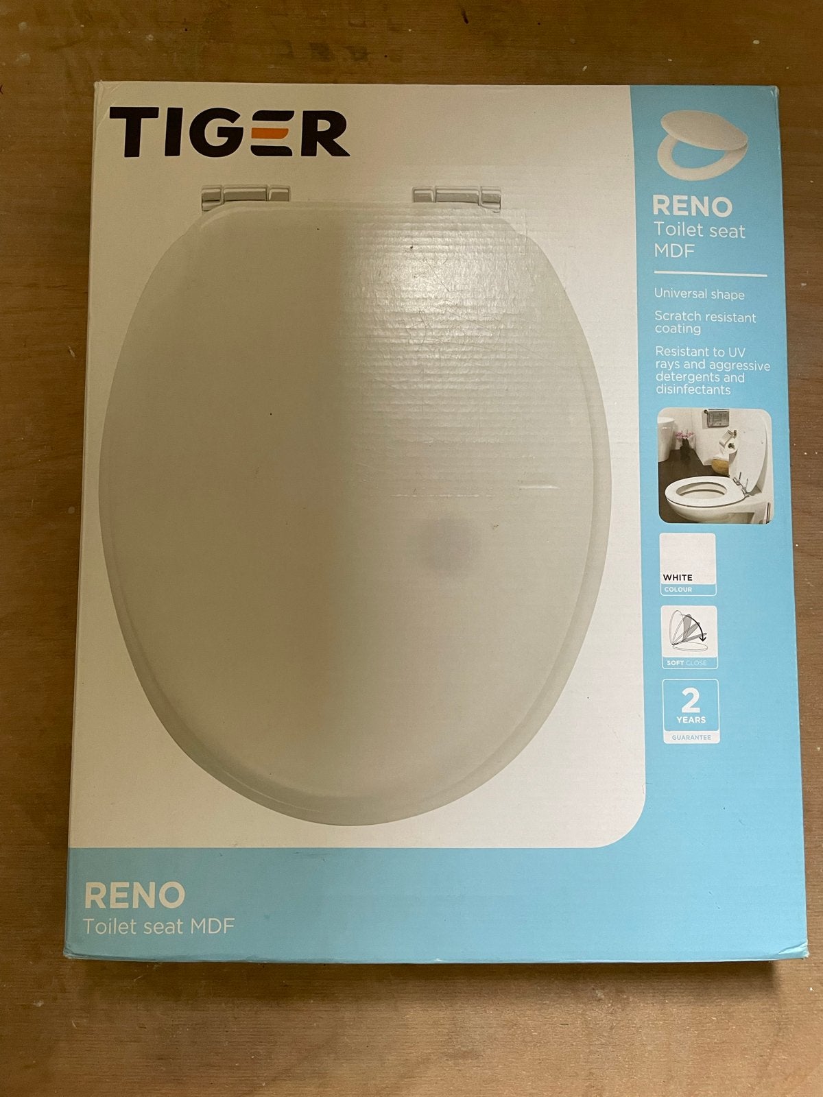 2 stuks - Tiger Reno Toiletzitting MDF Wit - Nieuw in doos, Ophalen, Nieuw, Toilet