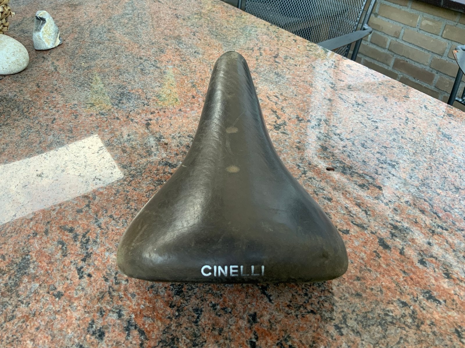 Vintage Cinelli Unicanitor Fietszadel - Bruin Leer, Gebruikt, Leer, Ophalen of Verzenden, Zadel