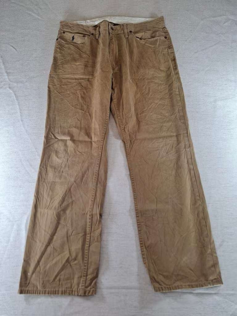 Vintage Polo Ralph Lauren jeans in maat 36/30 kaki/ beige, Kleding | Heren, Verzenden, Beige, Overige maten, Polo Ralph Lauren