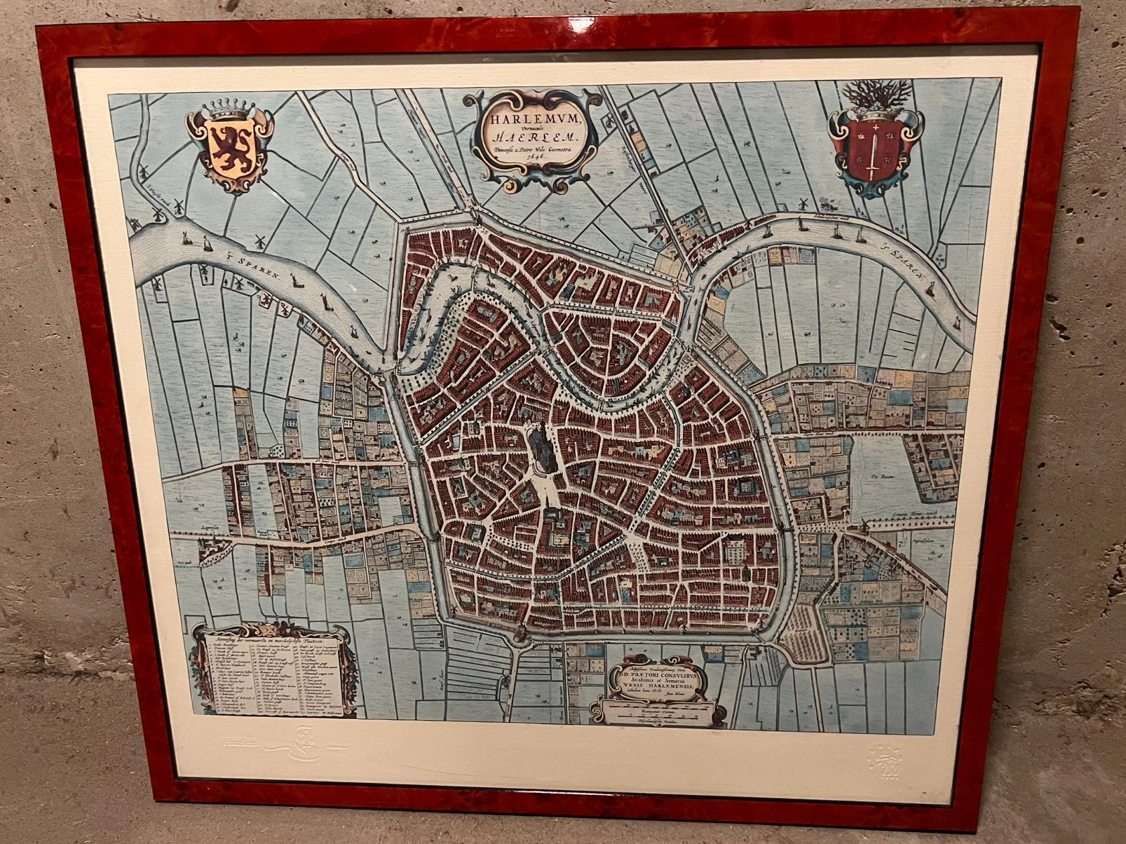 Mooie prent van Haarlem in wortelnoten lijst!, Ophalen