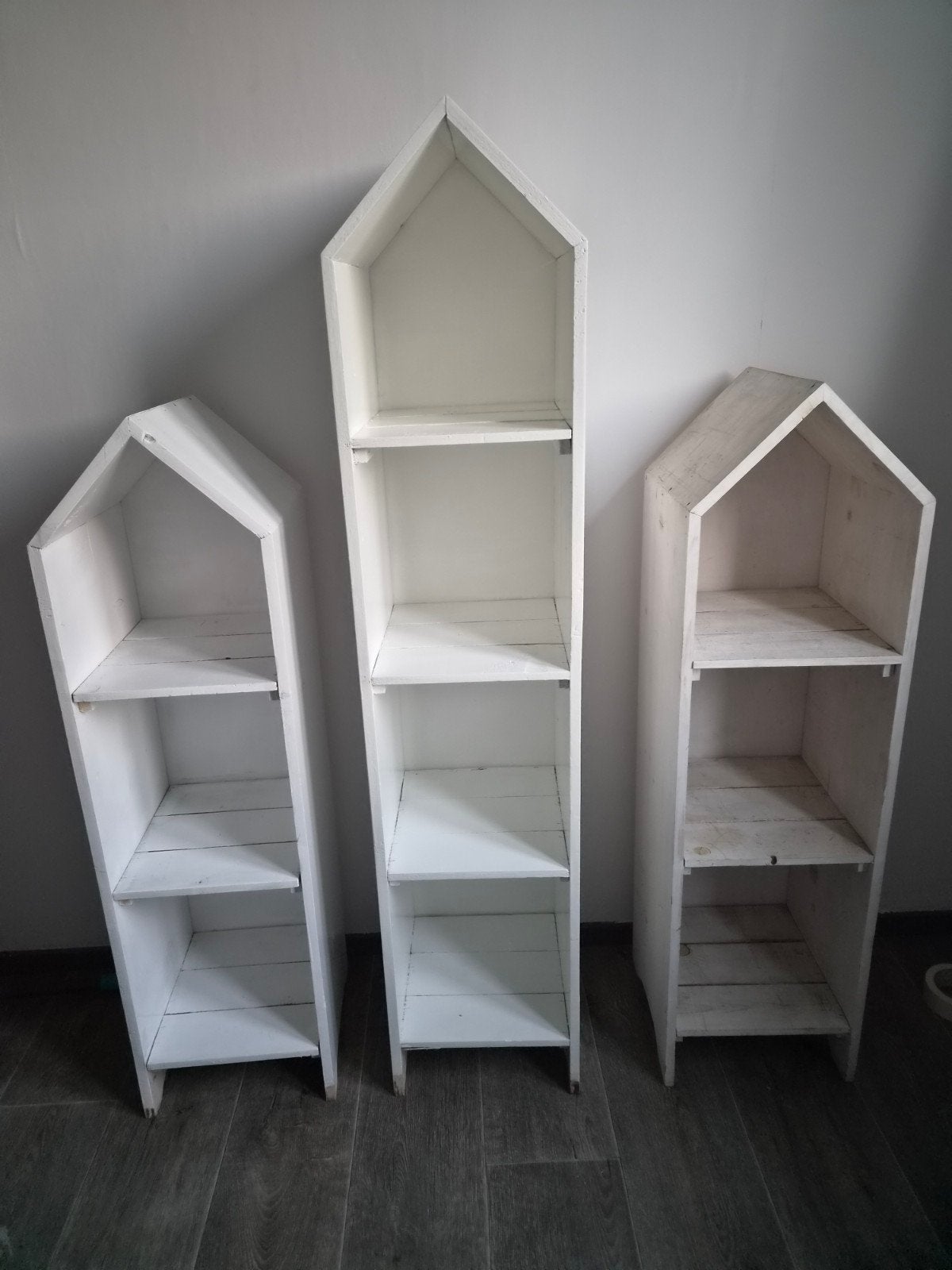 3 houten kasten met planken, Ophalen, Met plank(en), Minder dan 50 cm, 100 tot 150 cm