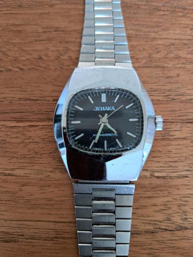 Vintage JEHAKA Polshorloge - Antimagetic, Water Resistant, Overige merken, Staal, Polshorloge, 1960 of later