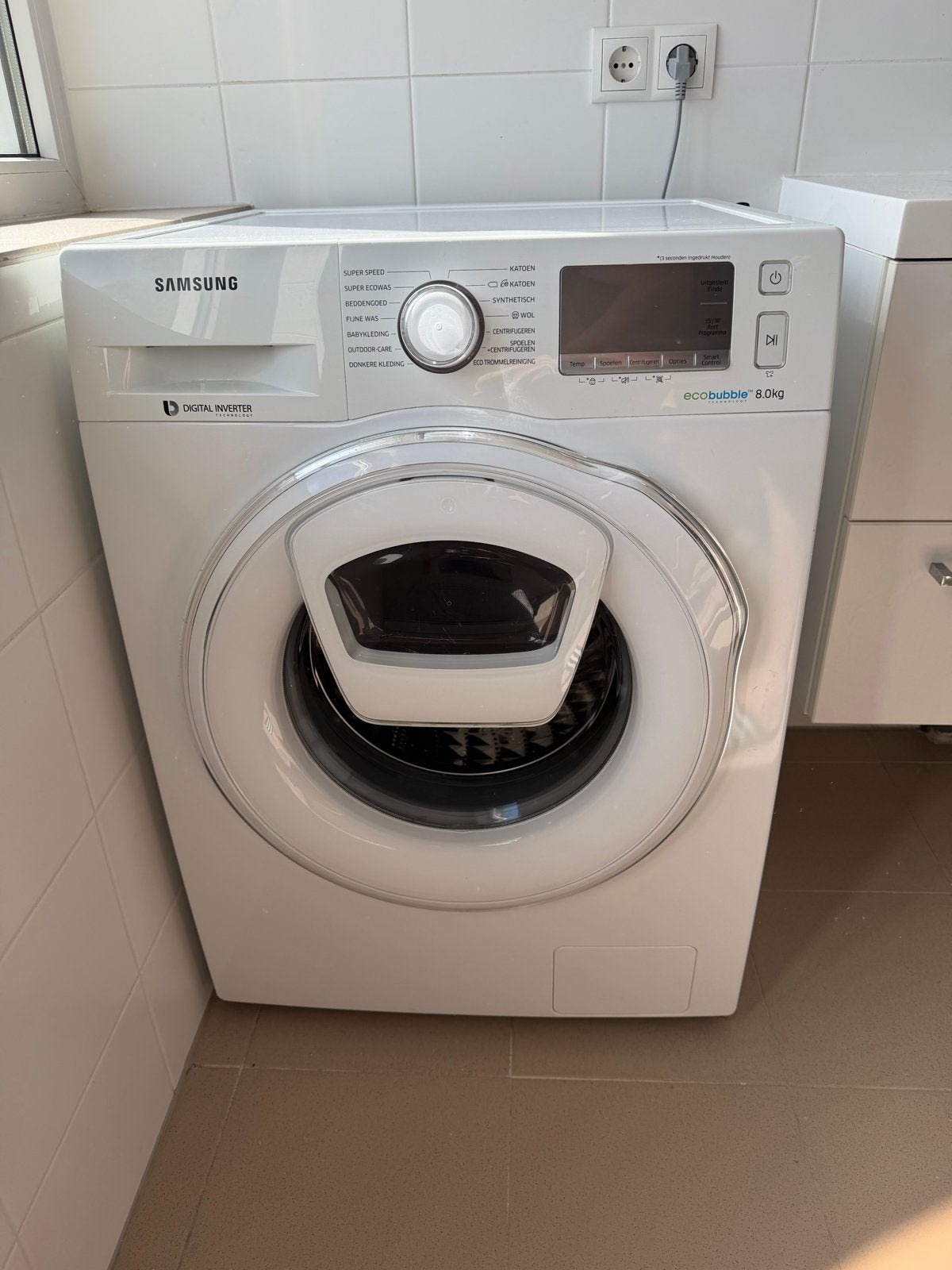 Samsung EcoBubble 8.0kg Wasmachine, Ophalen, 1200 tot 1600 toeren, Gebruikt, 8 tot 10 kg