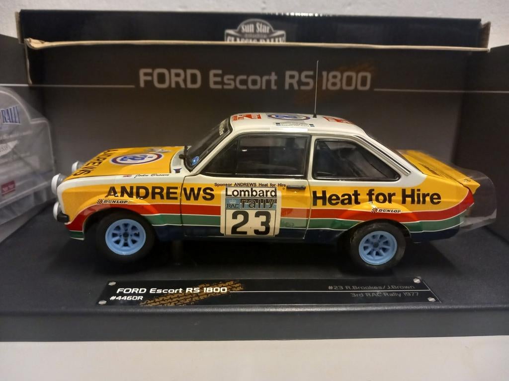 Ford Escort RS 1800 RAC Rally Sun Star Limited 1:18 KRD, Ophalen of Verzenden, Zo goed als nieuw, Auto, Sun Star