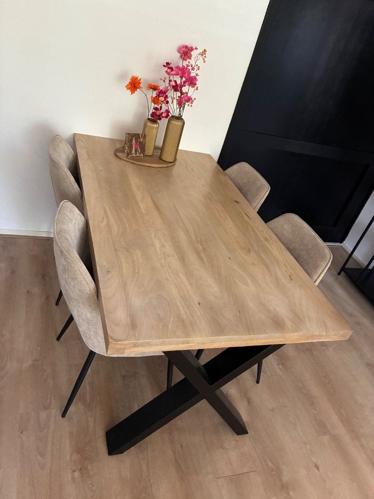 Eettafel, Huis en Inrichting, Tafels | Eettafels, Zo goed als nieuw, 50 tot 100 cm, 150 tot 200 cm, Vier personen, Rechthoekig