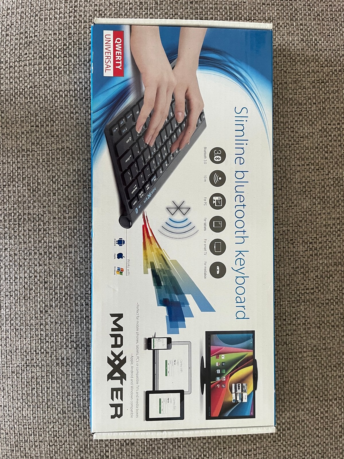 Slimline bluetooth keyboard Maxxter, Computers en Software, Ophalen, Nieuw