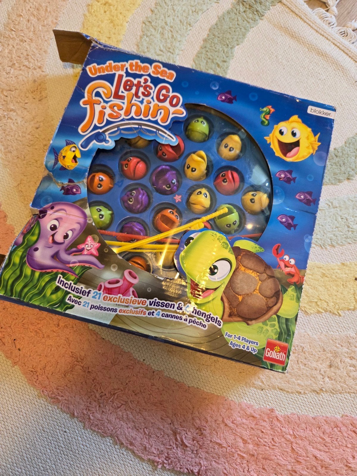 Spel: Let's Go Fishing - visspel hengelspel, Een of twee spelers, Ophalen of Verzenden, Gebruikt, Goliath