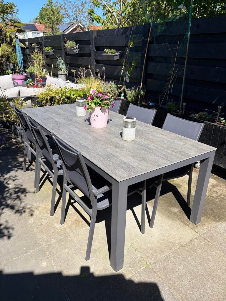 Tierra Outdoor 6-zits tuinset (prijs onderhandelbaar), Ophalen, Gebruikt, Eettafel, 6 zitplaatsen
