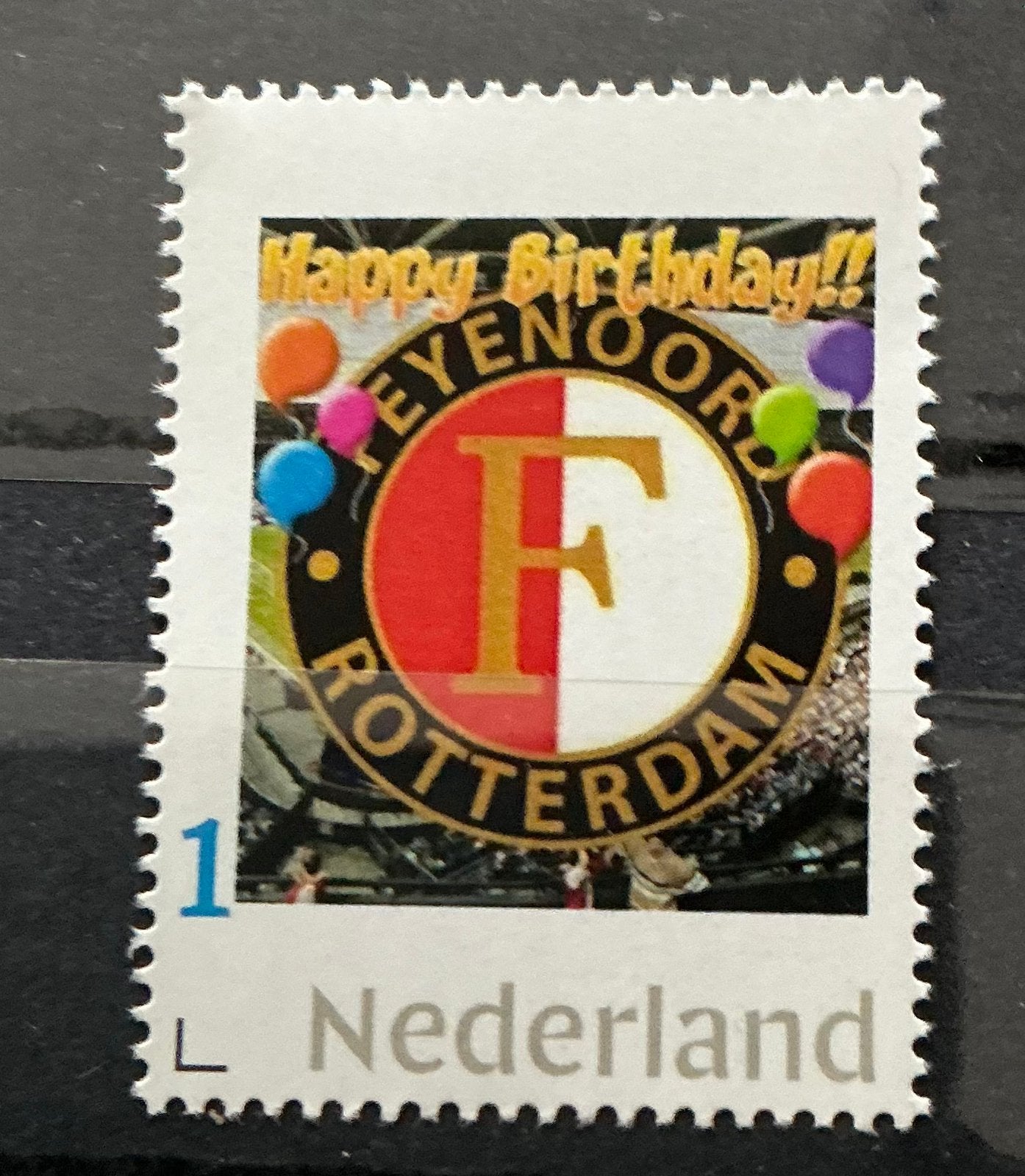 Persoonlijke zegel Feyenoord happy birthday, Ophalen of Verzenden, Postfris