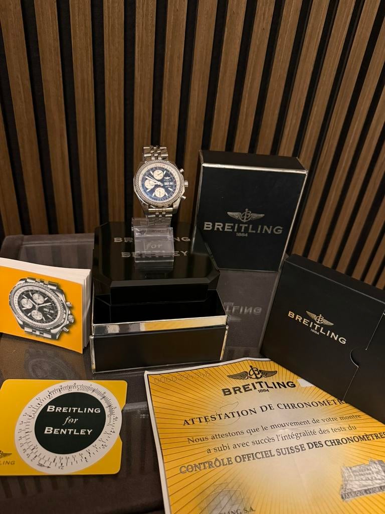 Breitling Bentley GT — model A13362 — zeldzaam, Ophalen of Verzenden, Zo goed als nieuw, Staal, Breitling