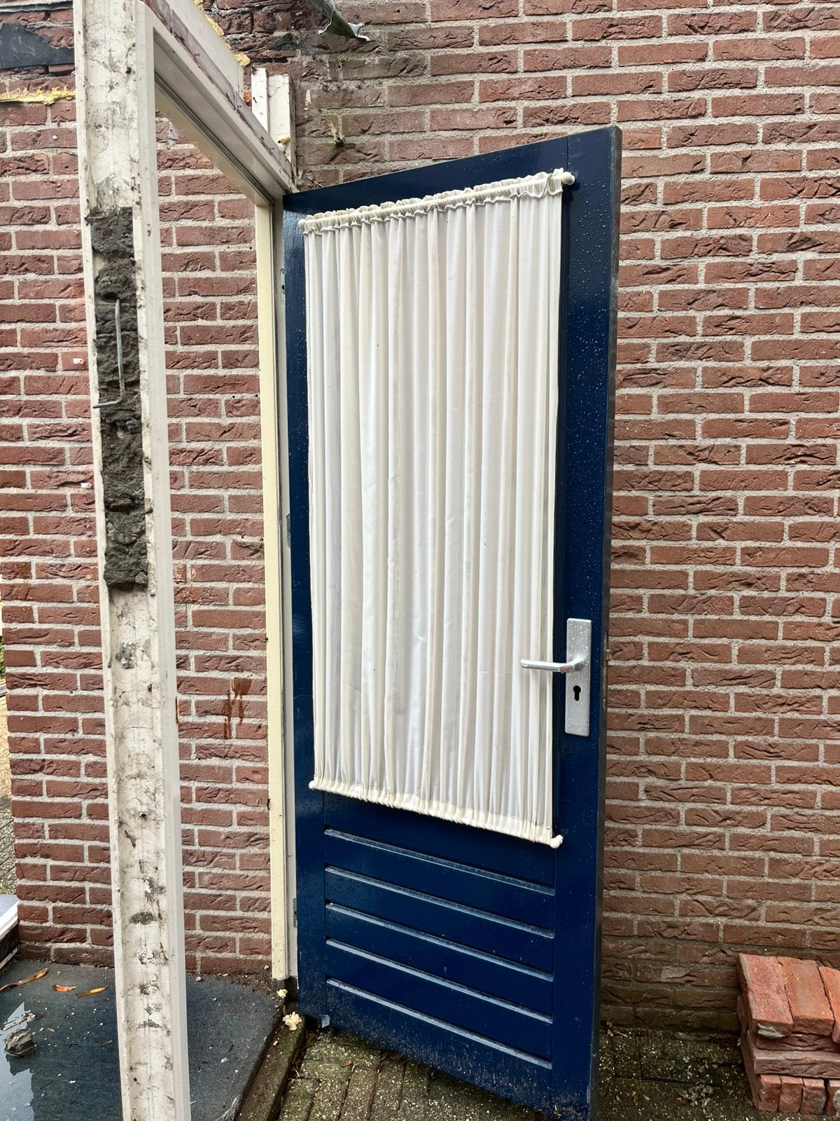 Deur met kozijn, Ophalen, Gebruikt, 80 tot 100 cm, Buitendeur