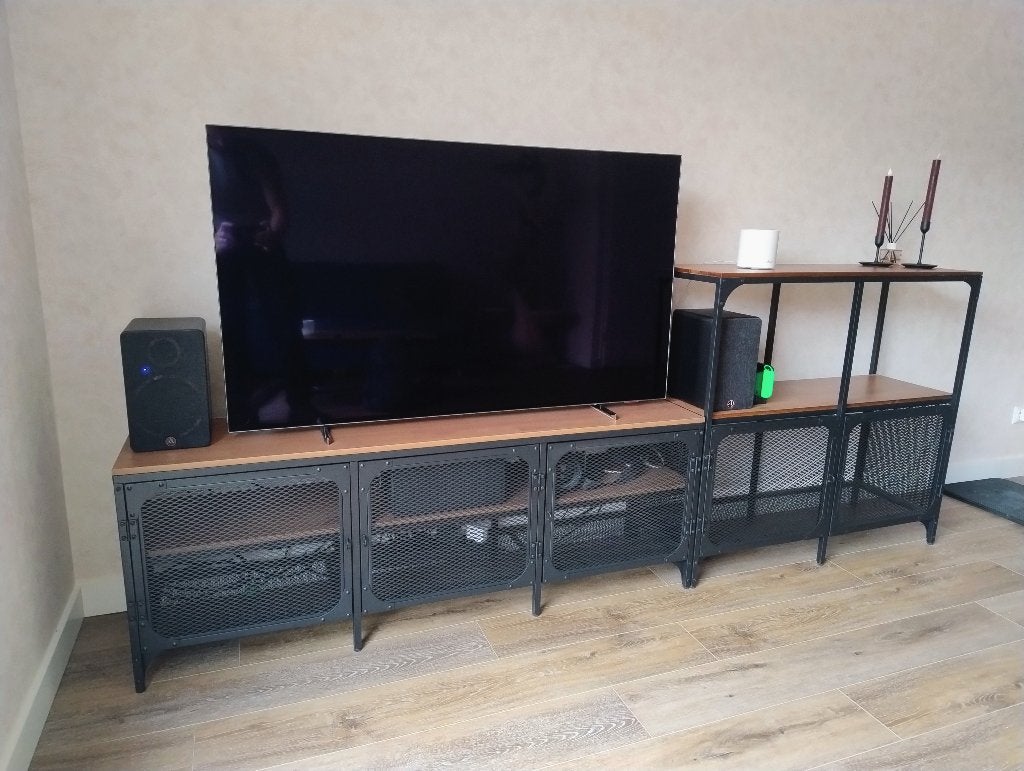 IKEA Fjallbo TV-meubel en open kast, Gebruikt, 200 cm of meer, Minder dan 100 cm, Industrieel