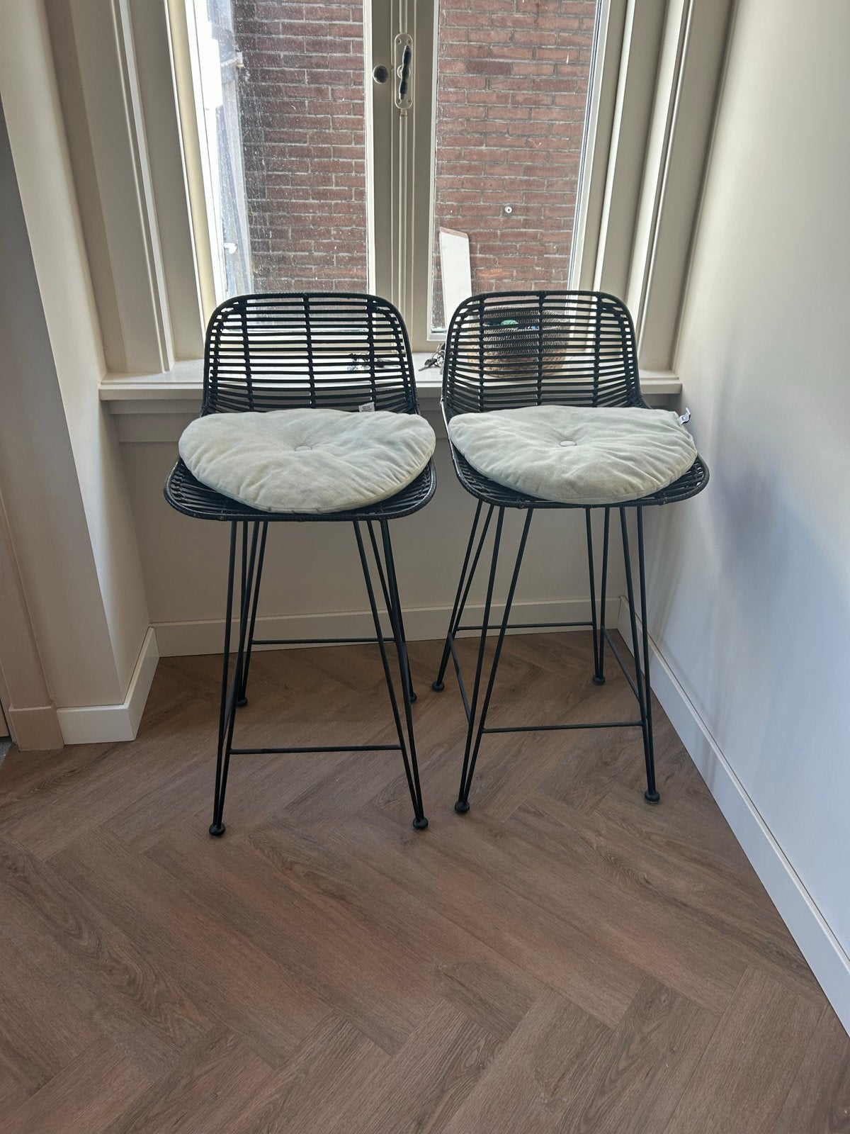 HK Living barstoelen, Huis en Inrichting, Barkrukken, Ophalen, Gebruikt, 60 tot 90 cm, Metaal