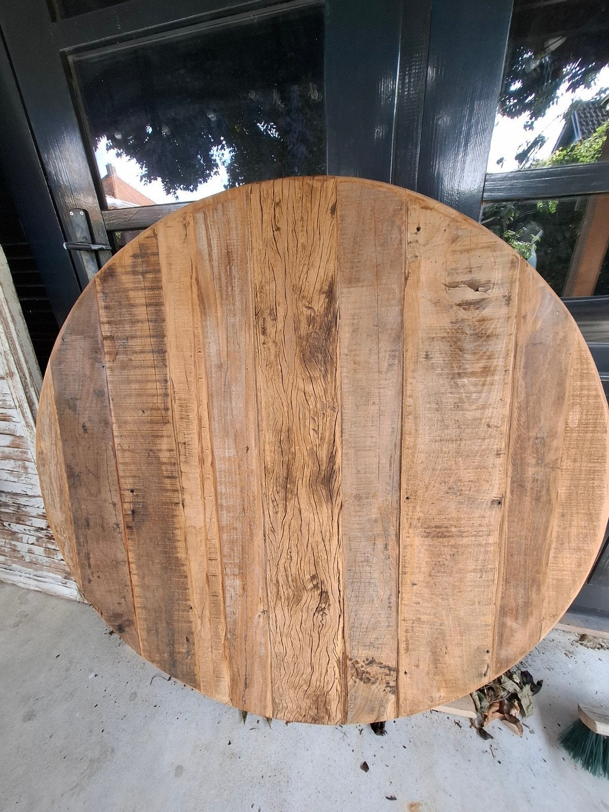Rond eettafelblad Madam Stoltz, massief hout, 110cm, Huis en Inrichting, Tafels | Eettafels, Ophalen
