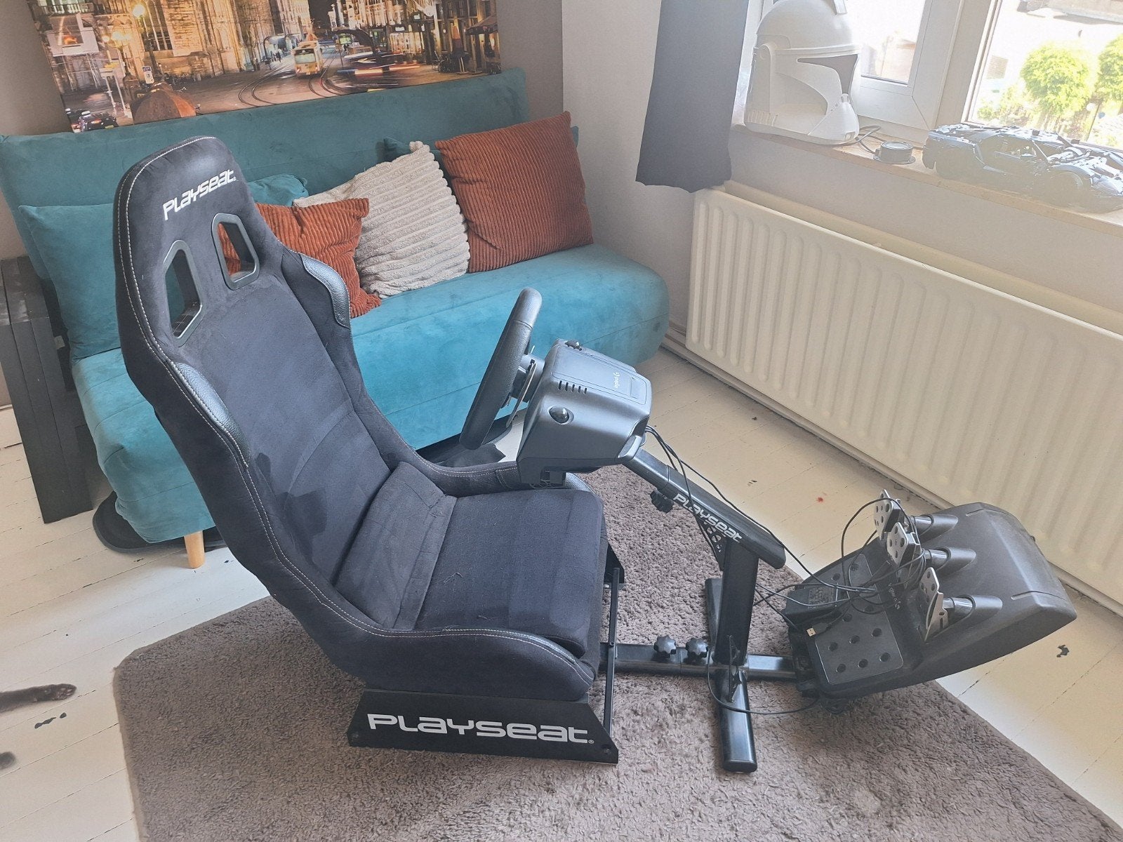 Playseat met Logitech G920 racestuur en pedalen, Ophalen, Zo goed als nieuw, Stuurtje of Sportattribuut, Xbox Original