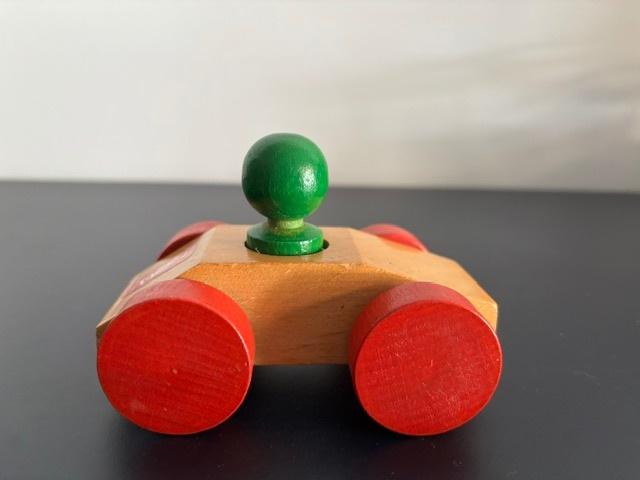 Retro houten speelgoed: SIO raceauto, blank hout, Ophalen, Zo goed als nieuw