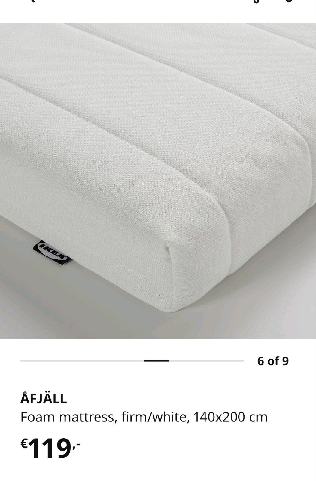 IKEA Moshult Schuimmatras 140x200 cm, Huis en Inrichting, Ophalen, Tweepersoons, 140 cm