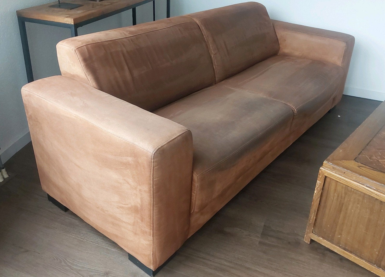 Cognac kleurige bank van Goossens, Ophalen, Gebruikt