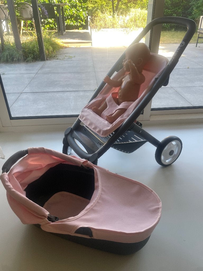 Smoby Maxi-Cosi 3-in-1 poppenwagen – roze, Kinderen en Baby's, Ophalen, Zo goed als nieuw, Babypop