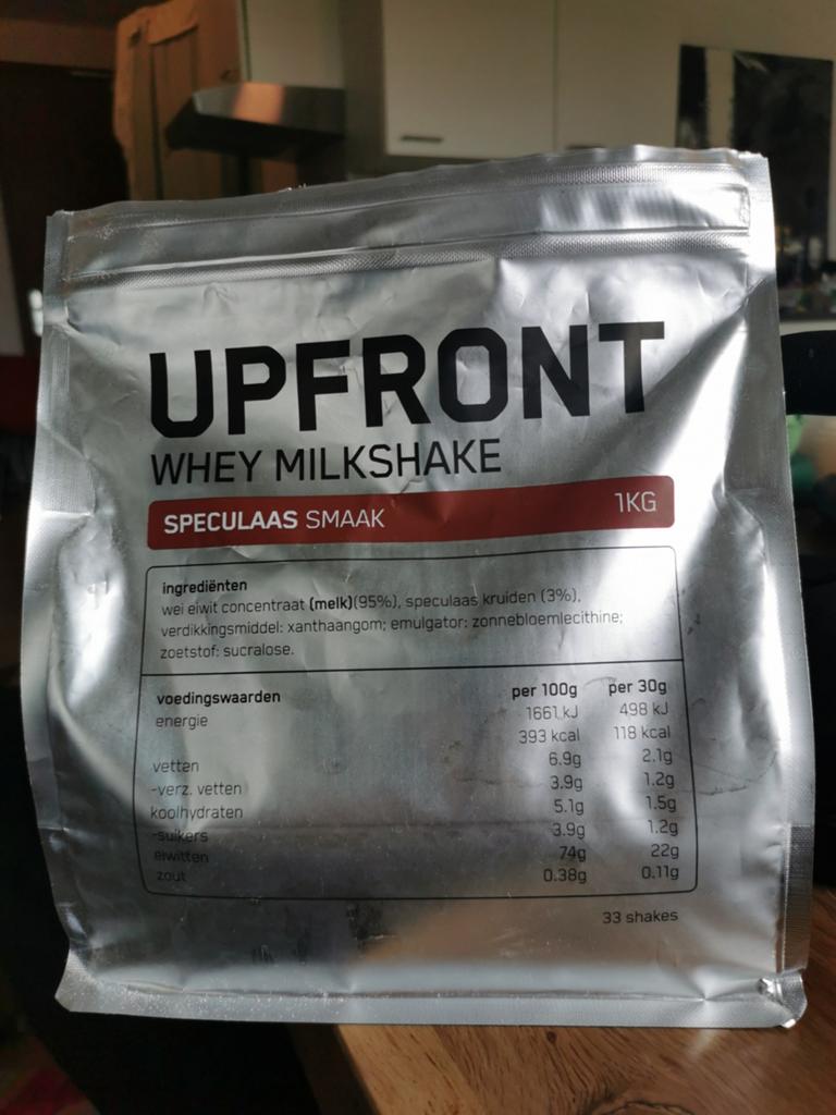 Upfront Whey Milkshake Speculoos 1kg, Ophalen of Verzenden, Zo goed als nieuw, Poeder of Drank