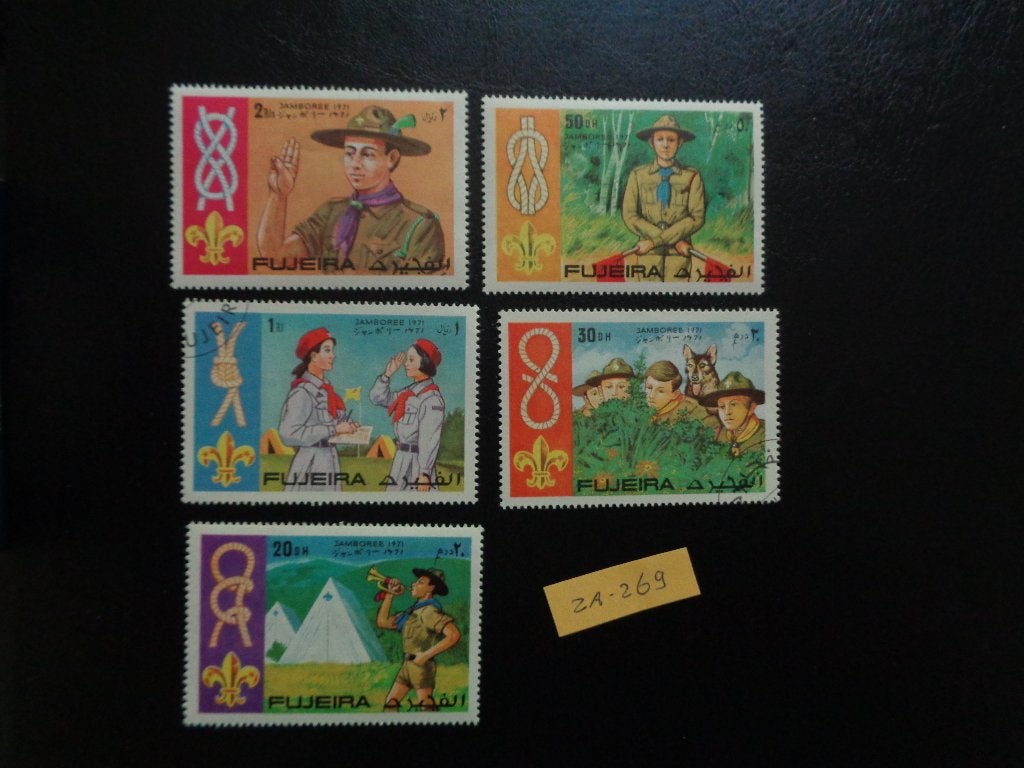 fujeira - wereld scout jamboree japan 1971 (za-269), Ophalen of Verzenden, Gestempeld, Midden-Oosten