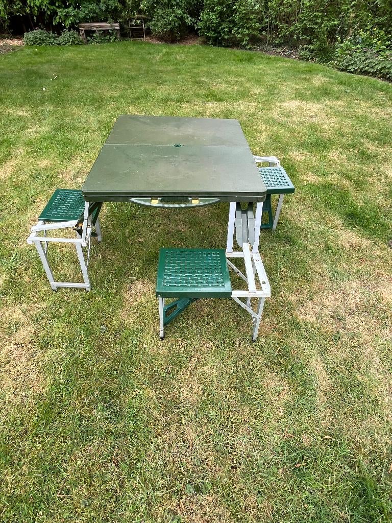 4 persoons picknicktafel voor kinderen inklapbaar 95 x 78 cm, Tuin en Terras, Picknicktafels, Overige materialen, Gebruikt, Vierkant
