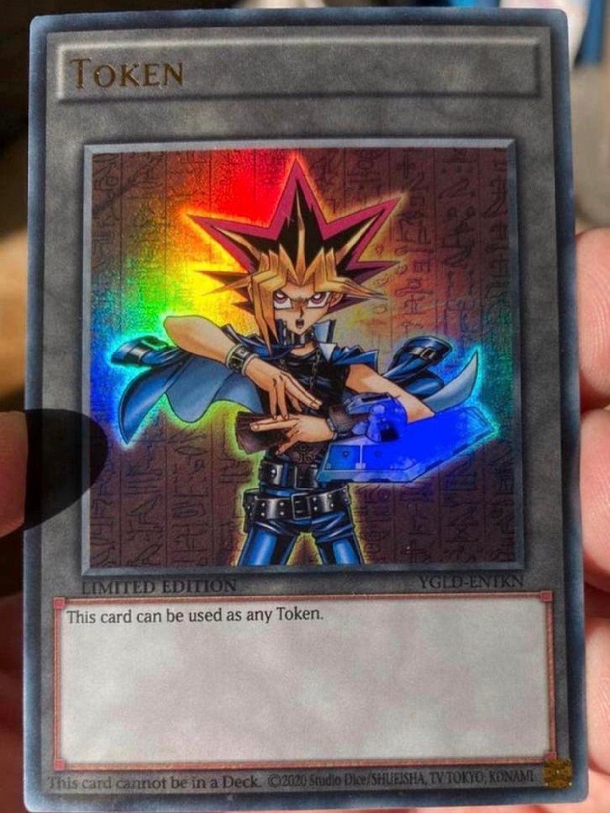 Yu-Gi-Oh! Yugi Yami Token Promo M/NM !, Ophalen of Verzenden, Zo goed als nieuw, Losse kaart, Foil