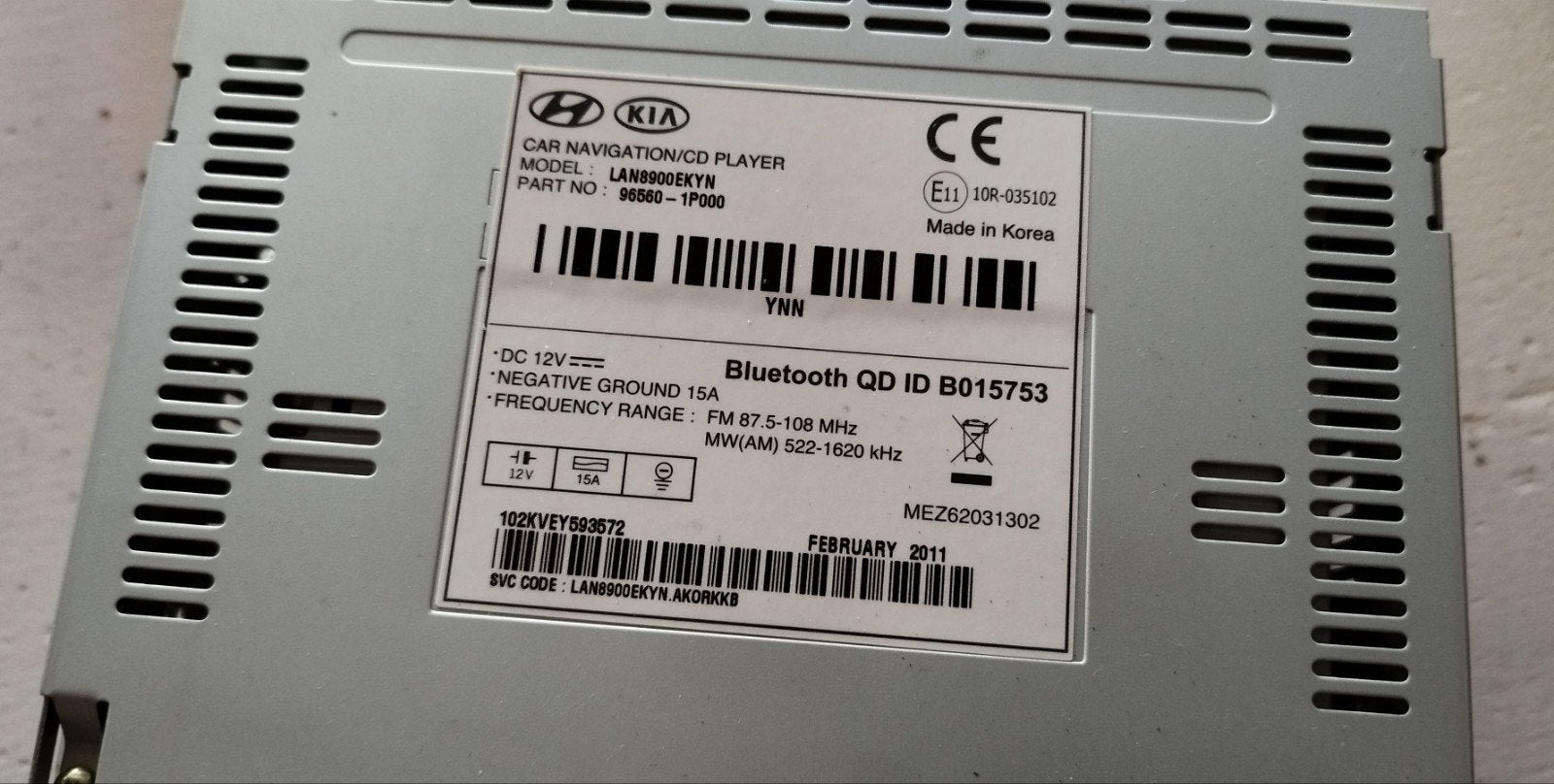 Hyundai Kia LAN8900EKYN Radio/Auto Navigatie/CD Speler, Auto diversen, Ophalen of Verzenden