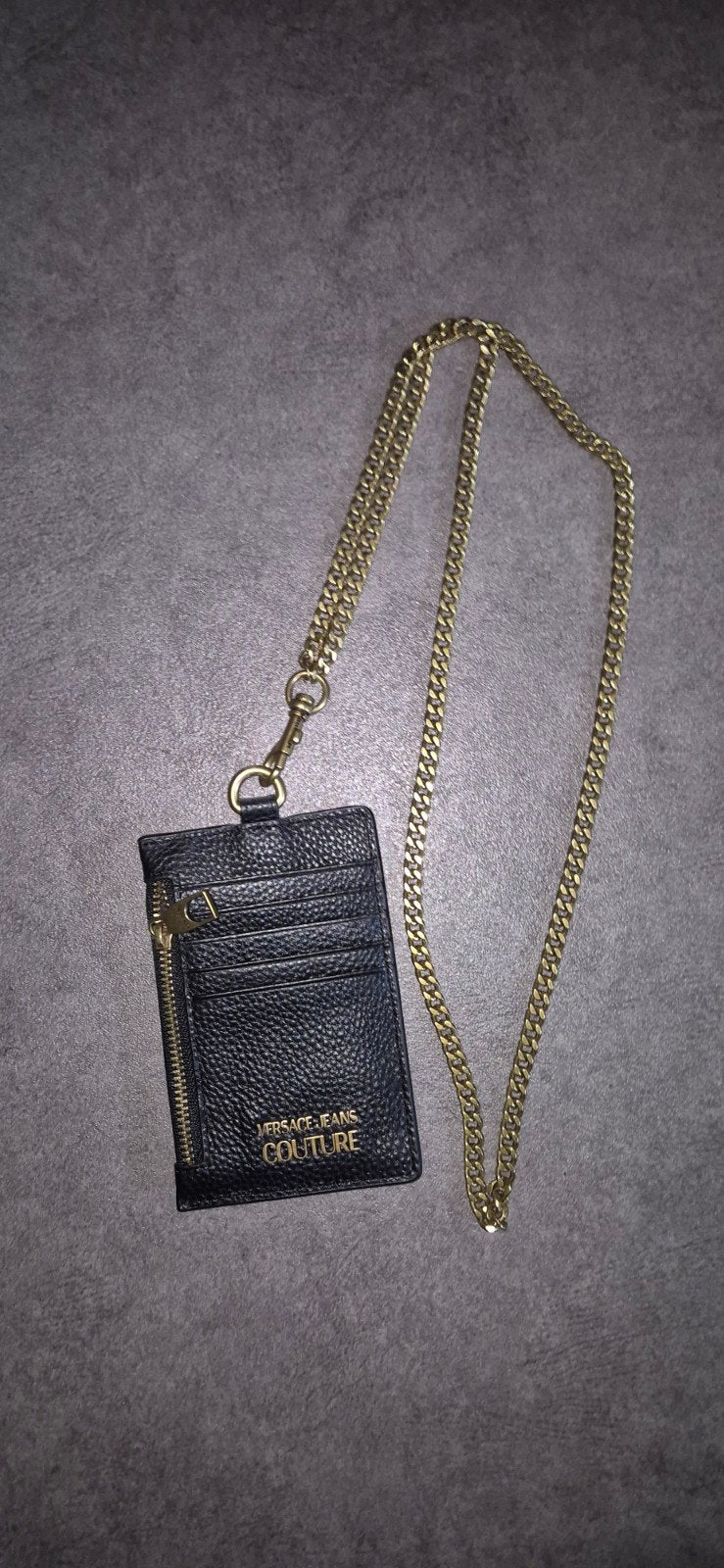 Versace pasjes houder met ketting, Ophalen, Zwart, Nieuw, Overige materialen