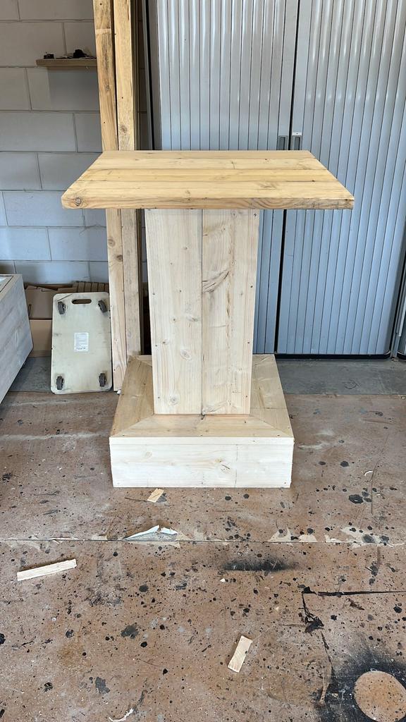Steiger houten statafel - Perfect voor feestjes!, Ophalen of Verzenden, Nieuw