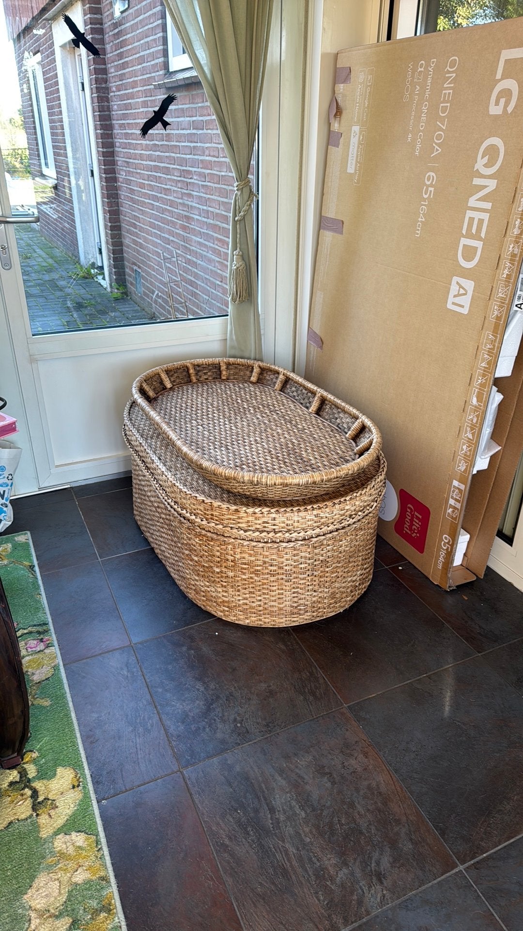 Tafel riet, Huis en Inrichting, Ophalen, Gebruikt, Gevlochten, Mand