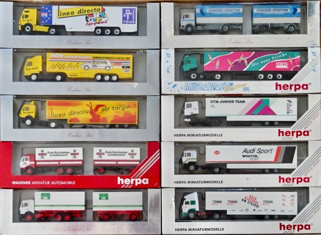 Verzameling 30 Herpa vrachtwagens - alles in OVP, Hobby en Vrije tijd, Ophalen of Verzenden, Nieuw, Bus of Vrachtwagen, Herpa