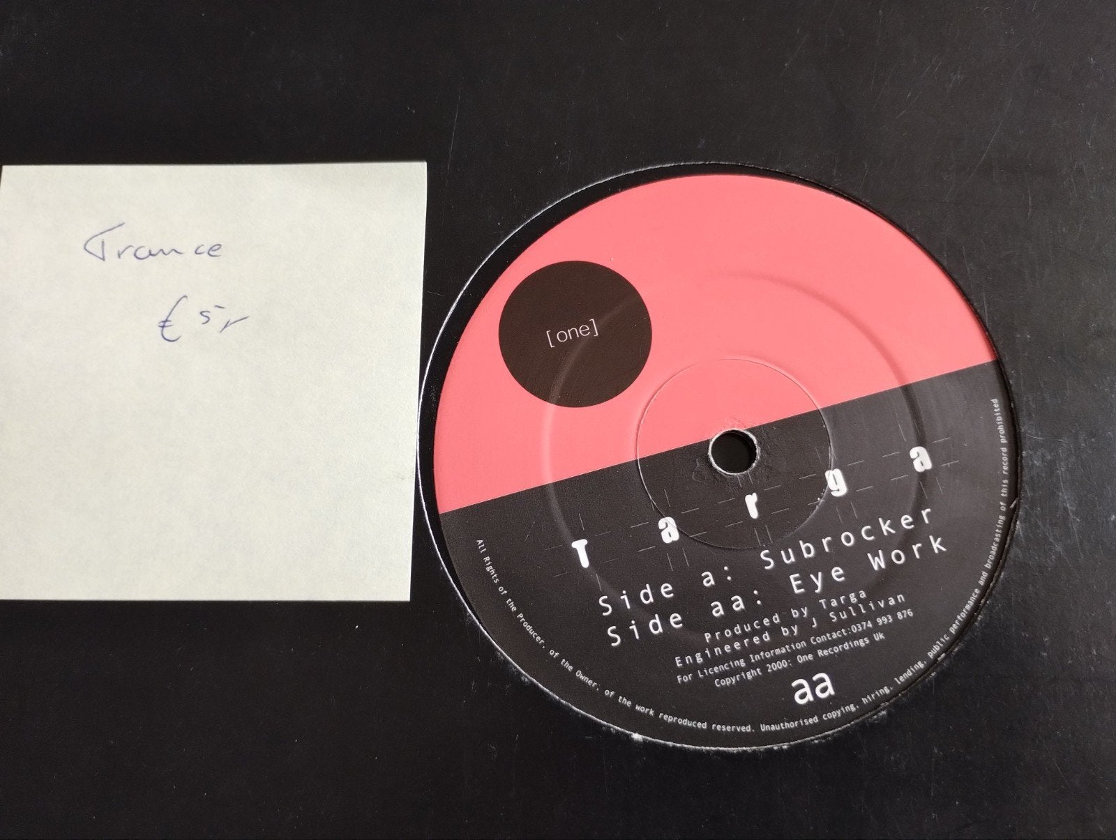 Targa - Subrocker / Eye Work (Trance 12" Vinyl), Cd's en Dvd's, Vinyl | Dance en House, LP, Gebruikt, Trance, Ophalen of Verzenden