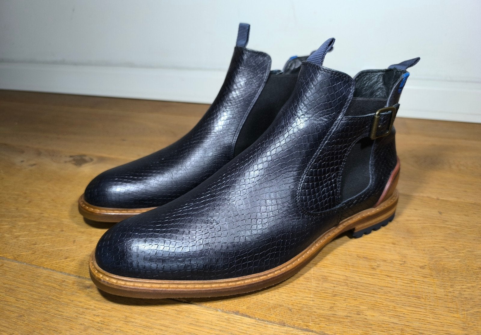 Floris van Bommel halfhoge herenschoenen maat 7,5 / 41,5, Ophalen, Blauw, Boots, Floris van Bommel