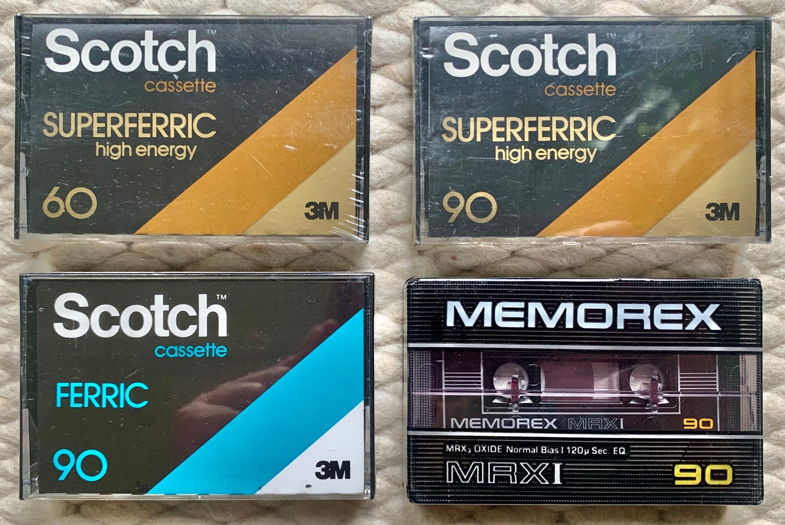 NOS Scotch (Super) Ferric MEMOREX MRXI cassettebandjes 60 90, 2 t/m 25 bandjes, Ophalen of Verzenden, Nieuw in verpakking, 3M Scotch / Memorex