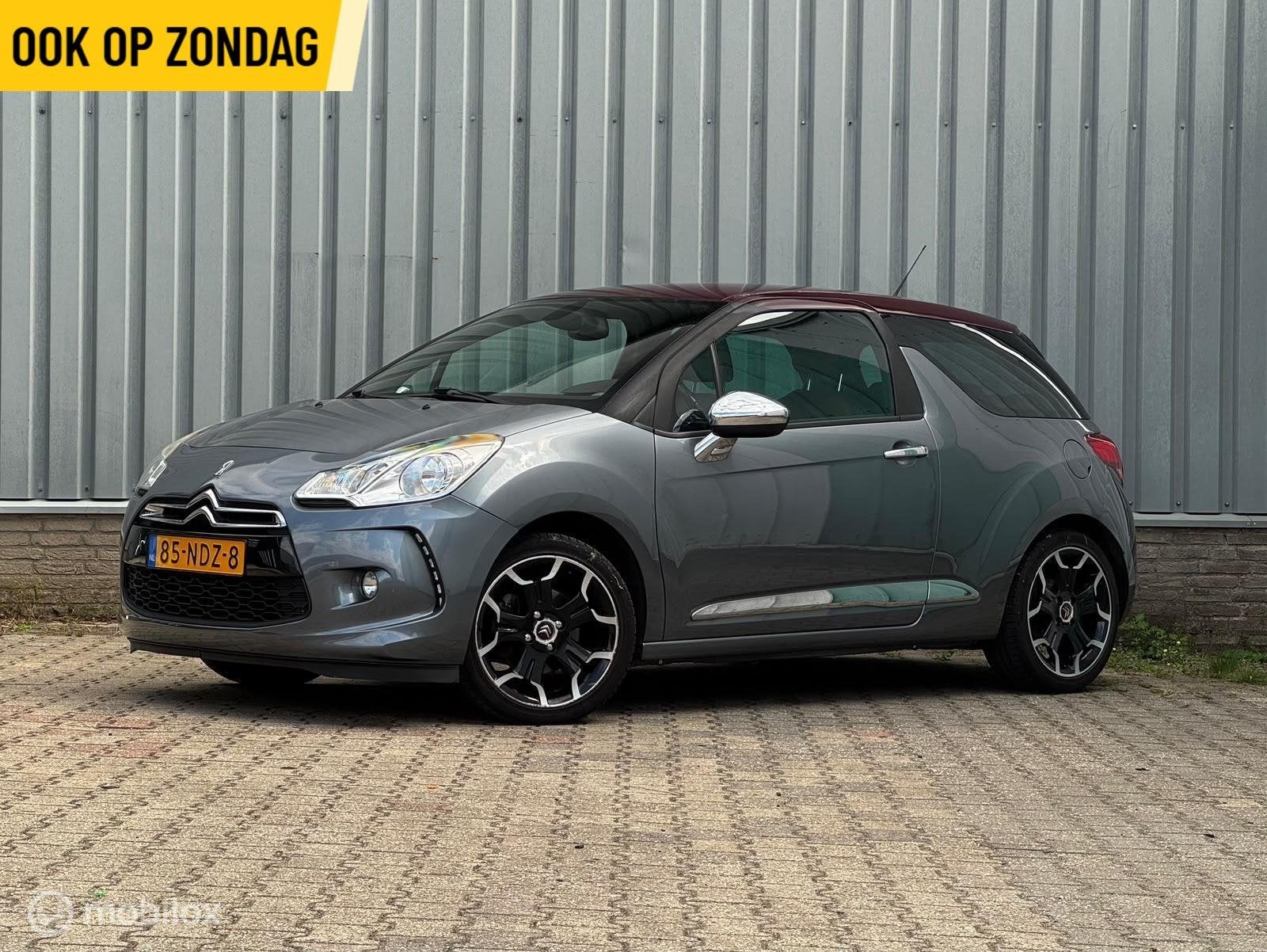 Citroen DS3 1.6 So Chic | HiFI | BT | Wijnrood Leder, Auto's, Voorwielaandrijving, Euro 5, 40 €/maand, 4 cilinders