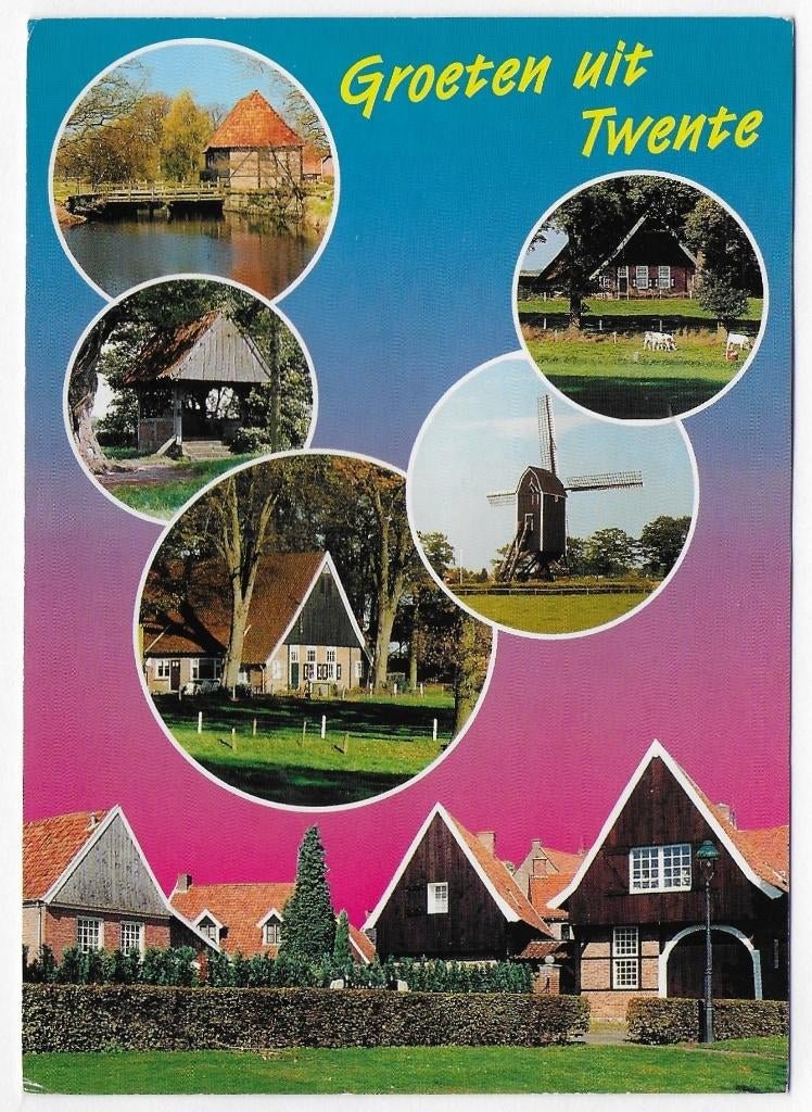 Twente gelopen ansichtkaart ( y2874 ), Ophalen of Verzenden, 1980 tot heden, Gelopen, Overijssel
