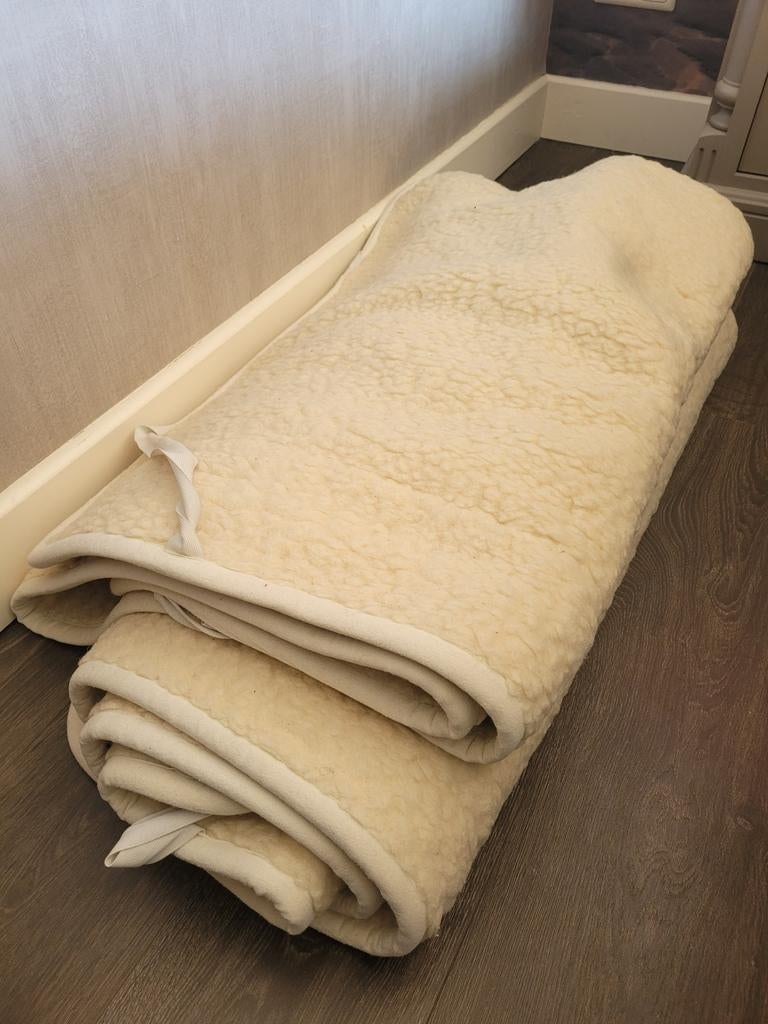 2x wollen onderdeken slaappunt, Eenpersoons, Beige, Overige typen, Ophalen of Verzenden