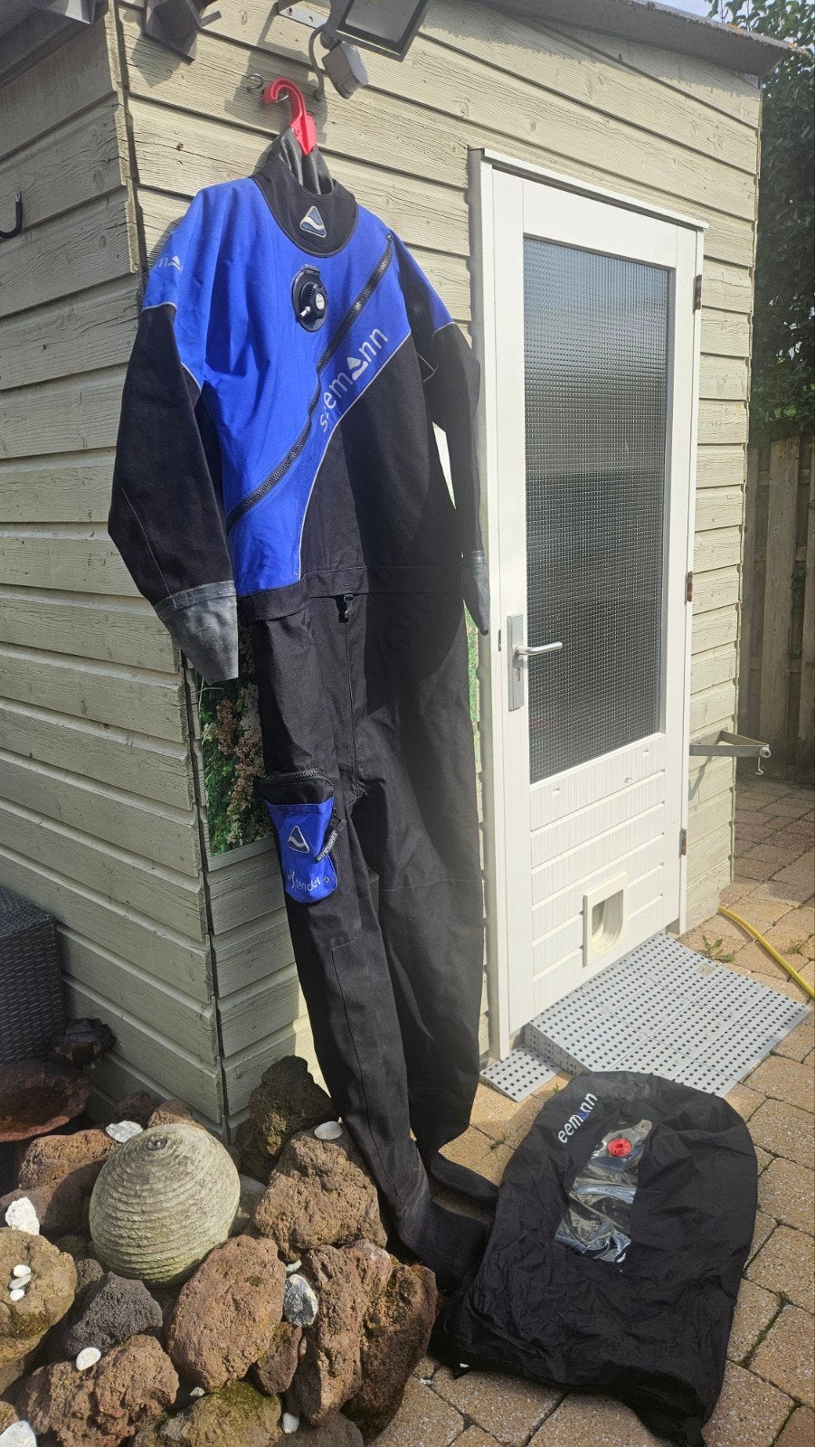 Seemann droogpak (maat 58) met tas en schoenen, Watersport en Boten, Ophalen of Verzenden, Gebruikt, Duikpak